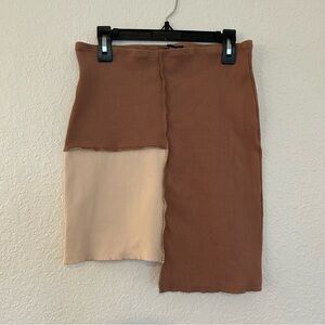 Naked Wardrobe Color Blocked Mini Skirt